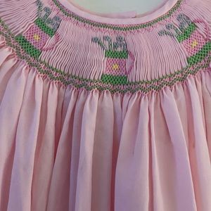 Smocked pink golf dress